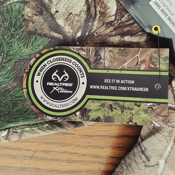 Realtree Mens Hunting Guide Shirt M XtraGreen Camo Short Sleeve Ripstop - Picture 5 of 13